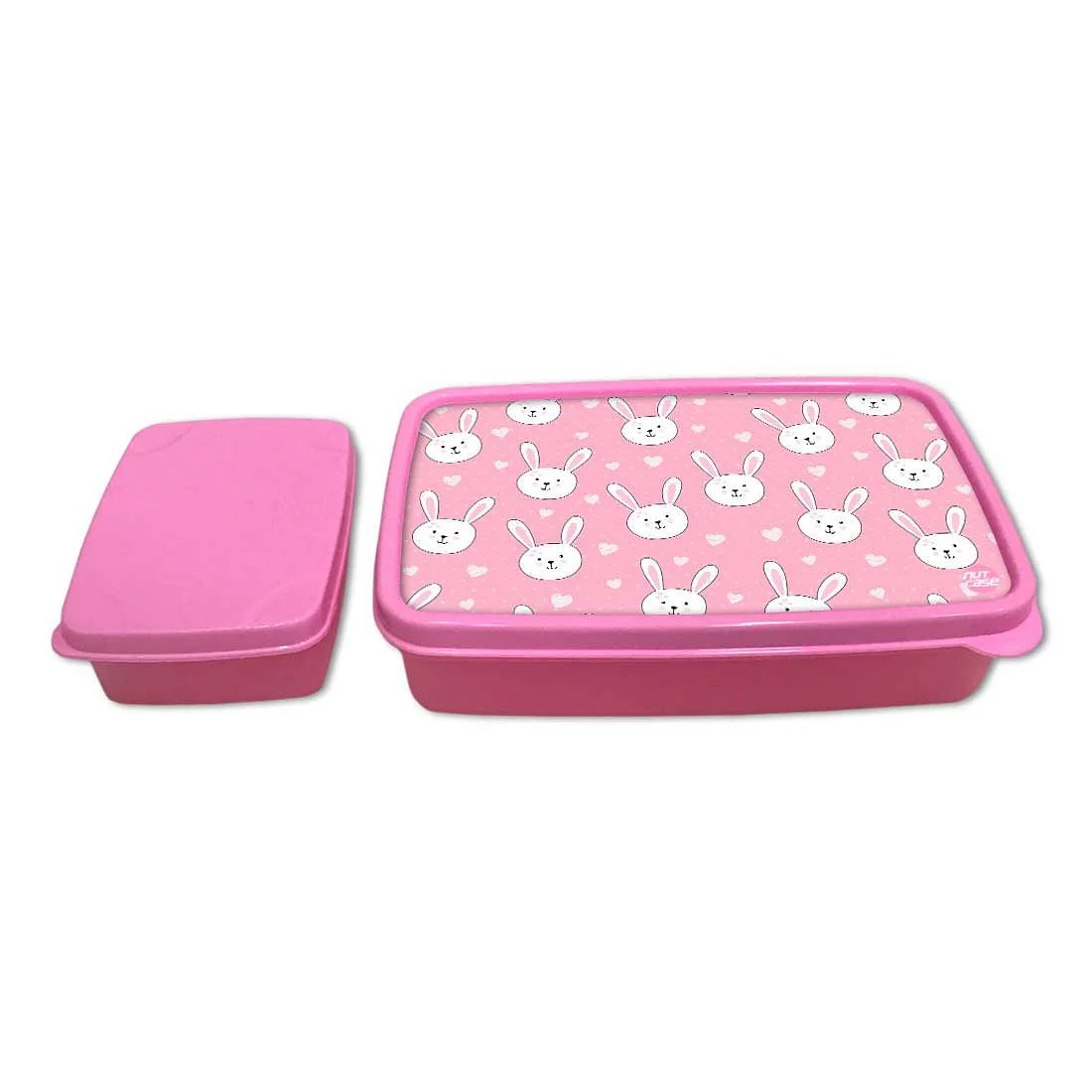 Plastic Designer Childrens Lunch Box for School Girls - Rabbit - Image 4