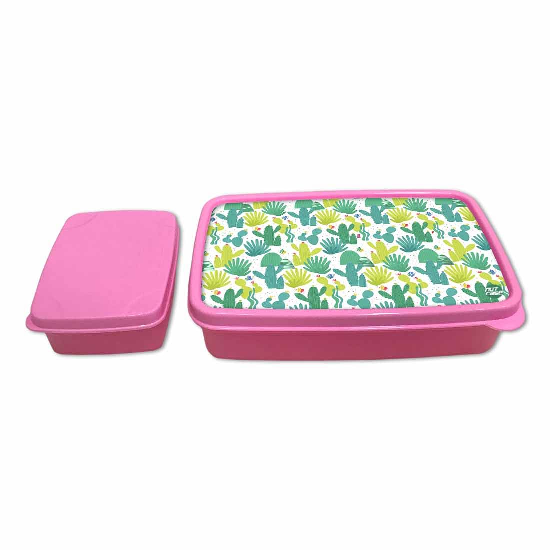 Kids Plastic Lunch Box for Girls School Snack Containers - Cactus Plant - Image 4