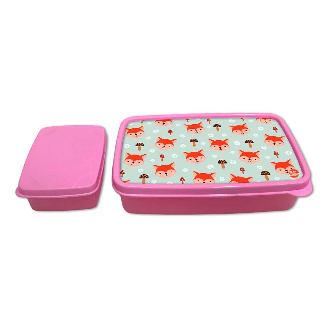 Designer Lunch Box for School Girl With Small Container - Fox - Image 4