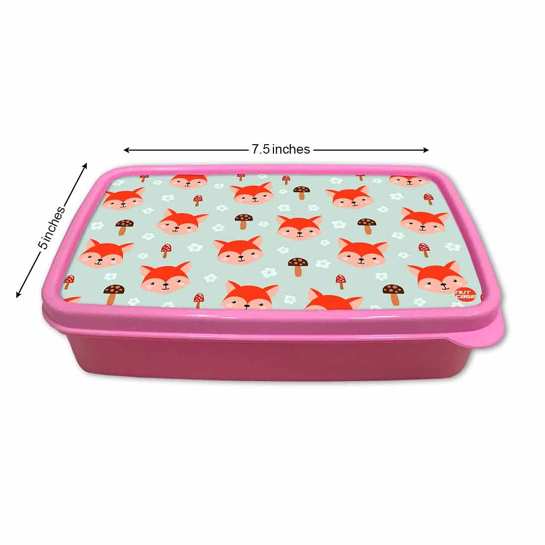 Designer Lunch Box for School Girl With Small Container - Fox - Image 5