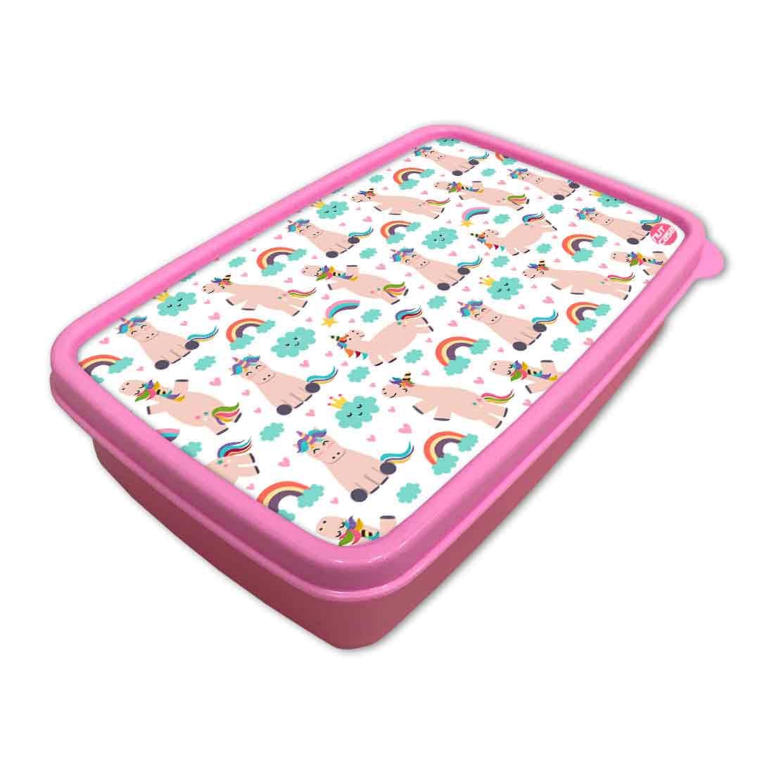 Best Snack Containers for School Girls Lunch Box - Unicorns and Cloud - Image 2
