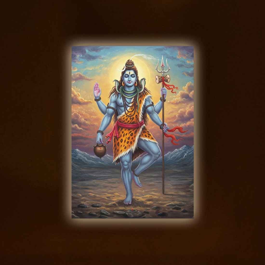 Mahadev Photo Frame with LED Light – HD Printed Wall Décor for Home Temple or Gifting - Image 2