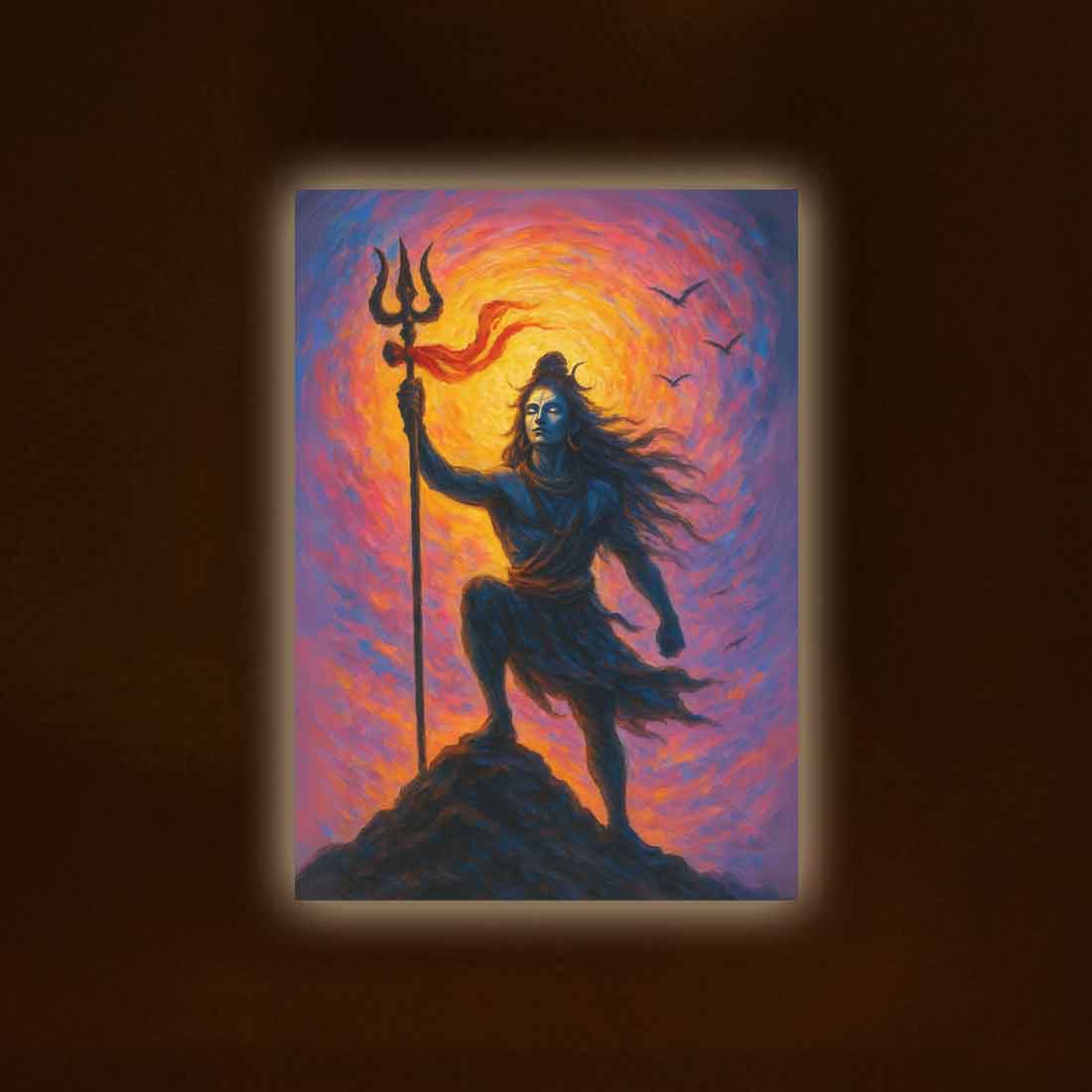 Mahakal Photo Frame with LED Glow – Premium HD Wall Art for Mandir, Home, or Gifts - Image 2