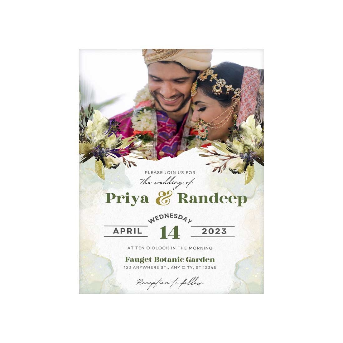 Marriage Invitation Card Design with Photo - Custom Weding Card-6x9 Inches (Acrylic or Satin on Paper Board)(25 pcs) - Image 4
