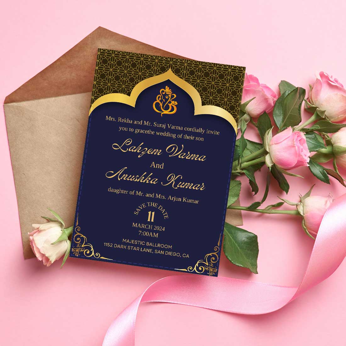 Marriage Invitation Card - Custom Unique Wedding Card-6x9 Inches (Acrylic or Satin on Paper Board)(25 pcs) - Image 2