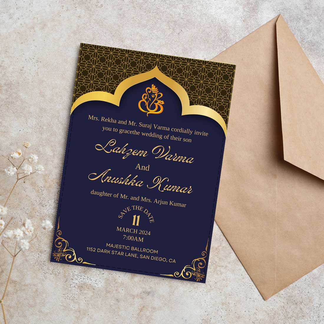 Marriage Invitation Card - Custom Unique Wedding Card-6x9 Inches (Acrylic or Satin on Paper Board)(25 pcs) - Image 3