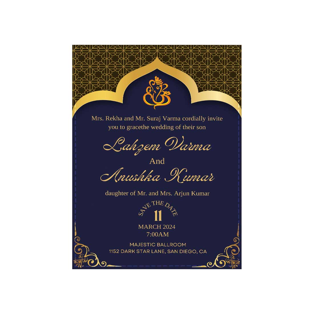 Marriage Invitation Card - Custom Unique Wedding Card-6x9 Inches (Acrylic or Satin on Paper Board)(25 pcs) - Image 4