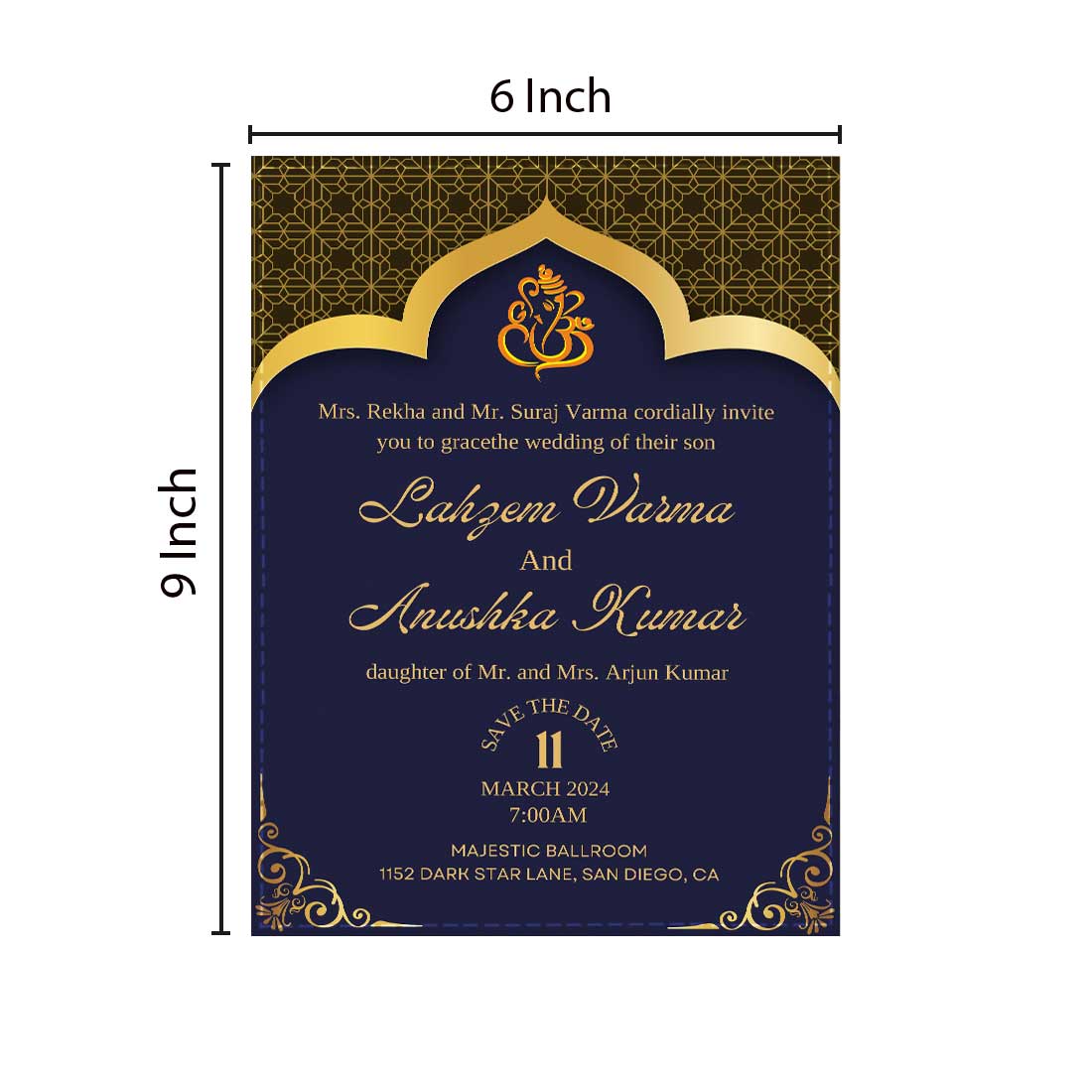 Marriage Invitation Card - Custom Unique Wedding Card-6x9 Inches (Acrylic or Satin on Paper Board)(25 pcs) - Image 5