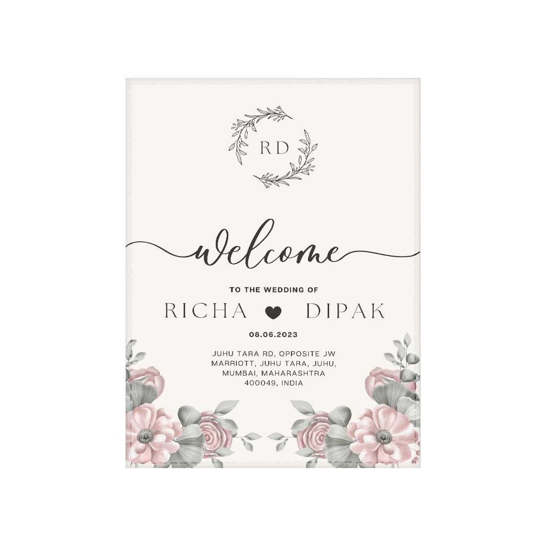 Marriage Reception Invitation Card -Custom Wedding Card-6x9 inches (Acrylic or Satin on Paper Board)(25 pcs) - Image 4
