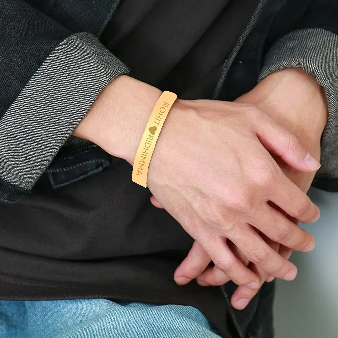 Personalized Matching Couples Bracelets Valentines Day Gift - Rose Gold Plated/Black Rhodium/Gold Plated - Image 13