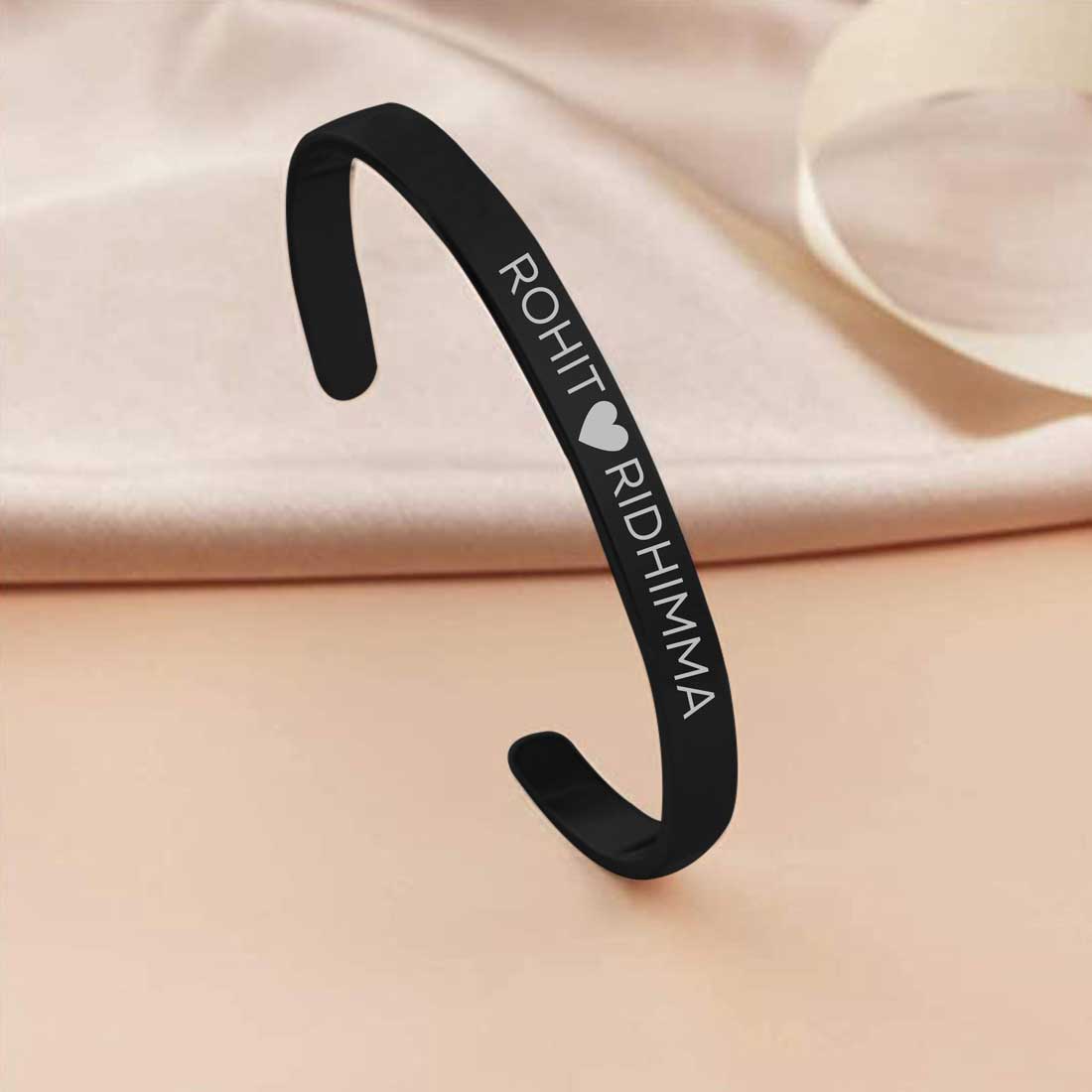 Personalized Matching Couples Bracelets Valentines Day Gift - Rose Gold Plated/Black Rhodium/Gold Plated - Image 16