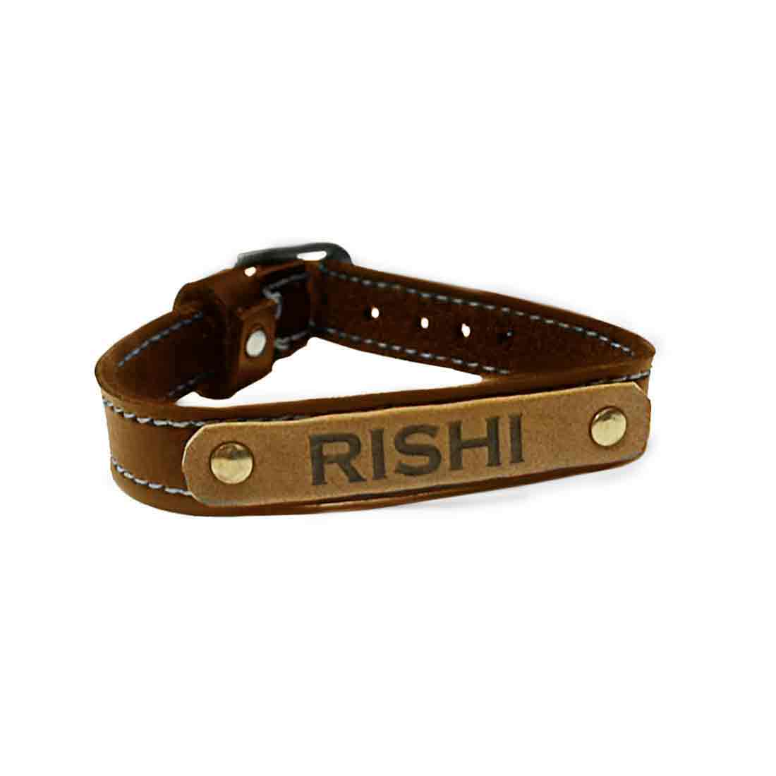Custom Mens Leather Bracelet Personalized PU Leather Wristband - Add Name - Image 3