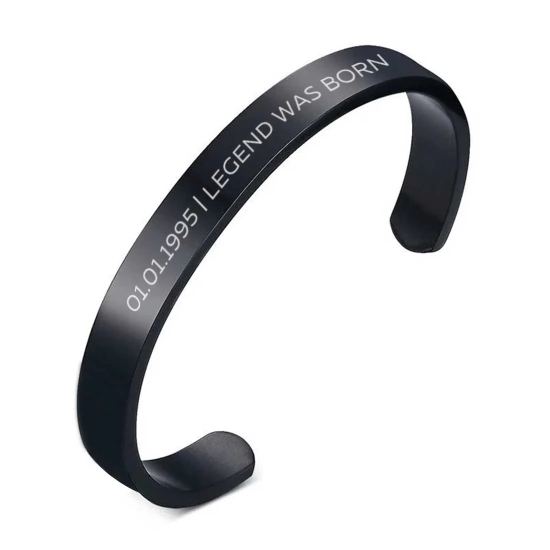Mens Personalised Bracelet Gifts on Birthdays - Rose Gold Plated/Black Rhodium/Gold Plated - Add Date - Image 2