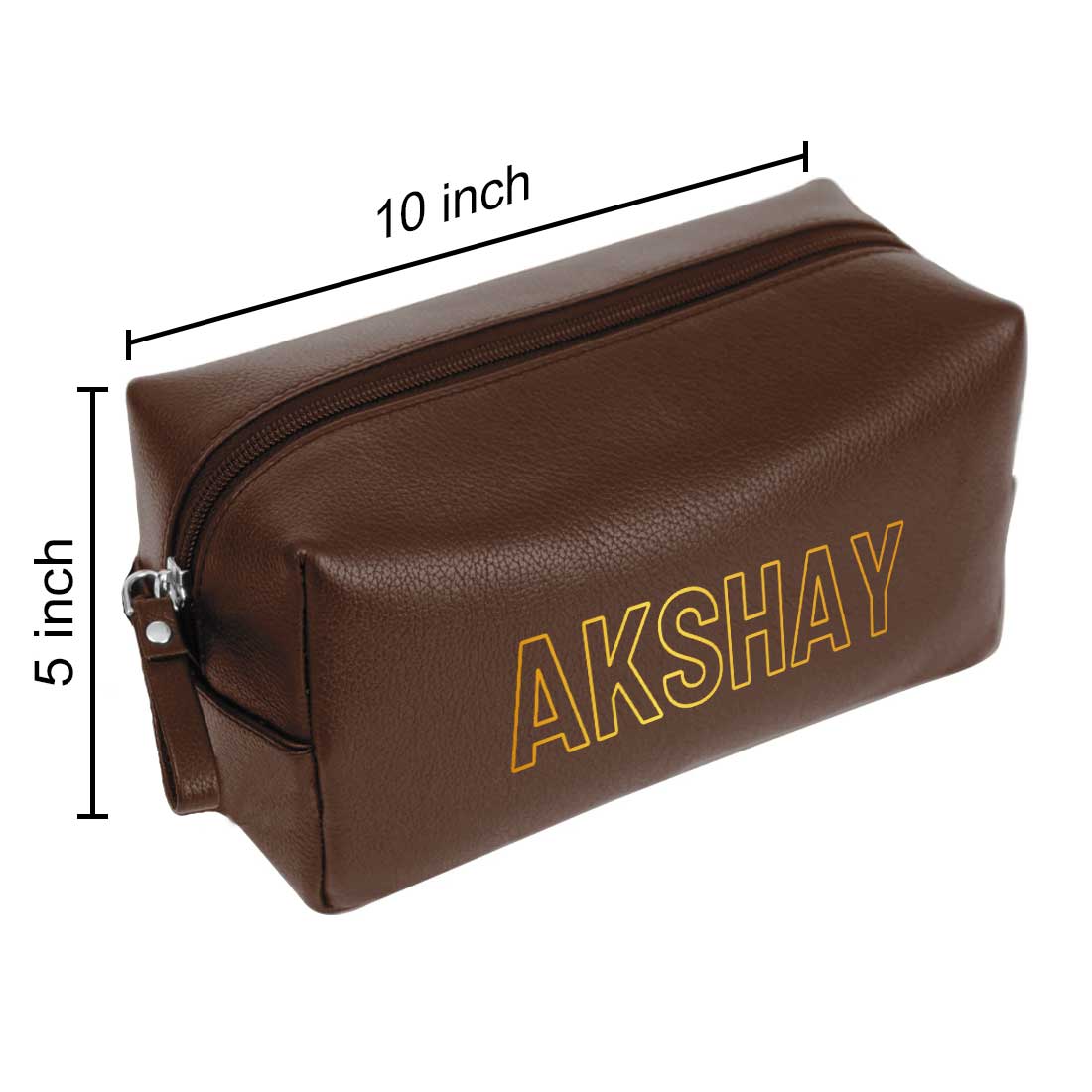 Mens Travel Pouch Bag with Name- Black PU Leather Pouch - Image 15