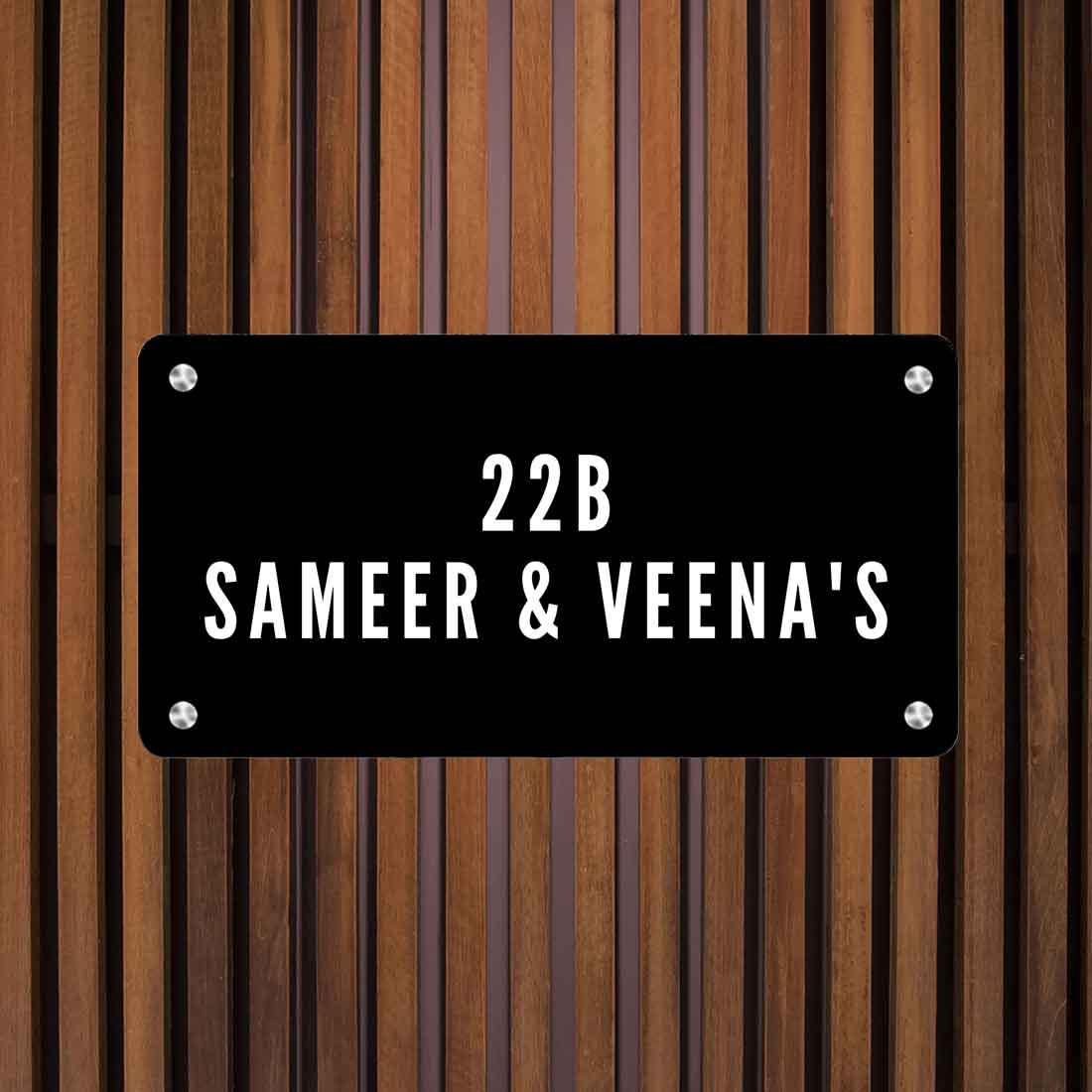 Personalised Metal Name Board for Door Entrance House Flats - Couple Name - Image 2