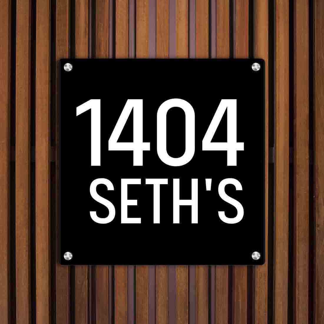 Customized Square Metal Plate With Name for House Office Flats Entrance - Image 2