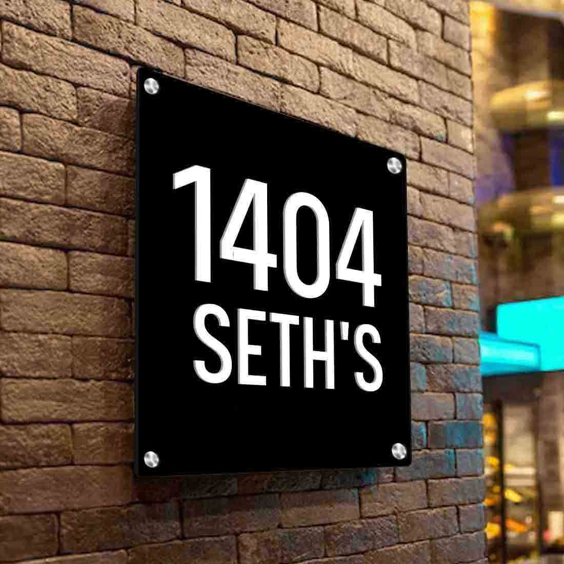 Customized Square Metal Plate With Name for House Office Flats Entrance - Image 4