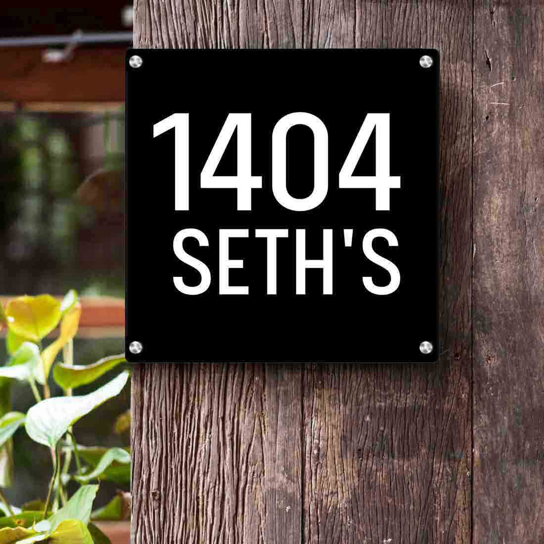 Customized Square Metal Plate With Name for House Office Flats Entrance - Image 6