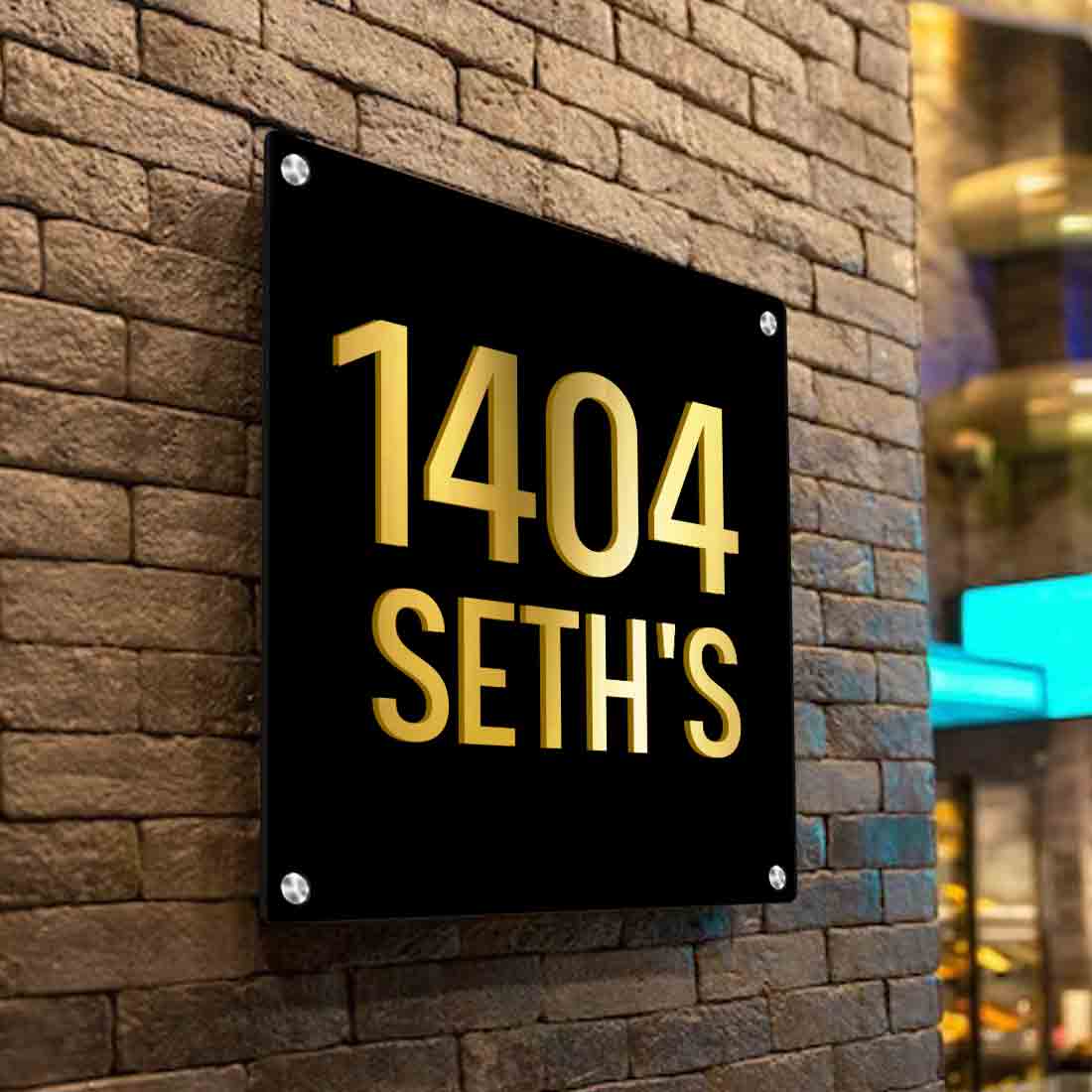 Customized Square Metal Plate With Name for House Office Flats Entrance - Image 9