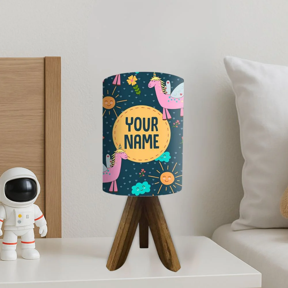 Personalized Tripod Lamp For Bedroom-Flying Unicorn (3W LED Bulb Included) - Image 2