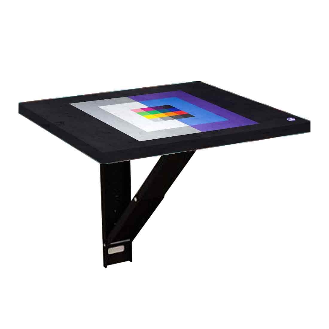 Fold Down Wall Mount Night Table With Desk - Blue Box Pattern - Image 6