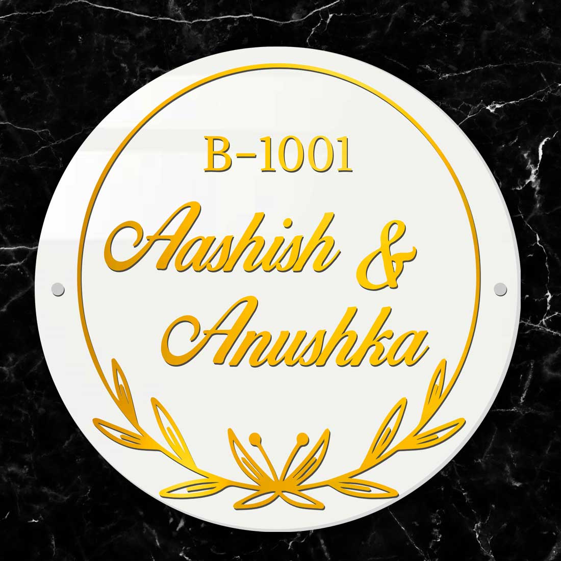 Customized Modern House Name Plate Design for Home Flat Outdoor Name Board - Couple Name