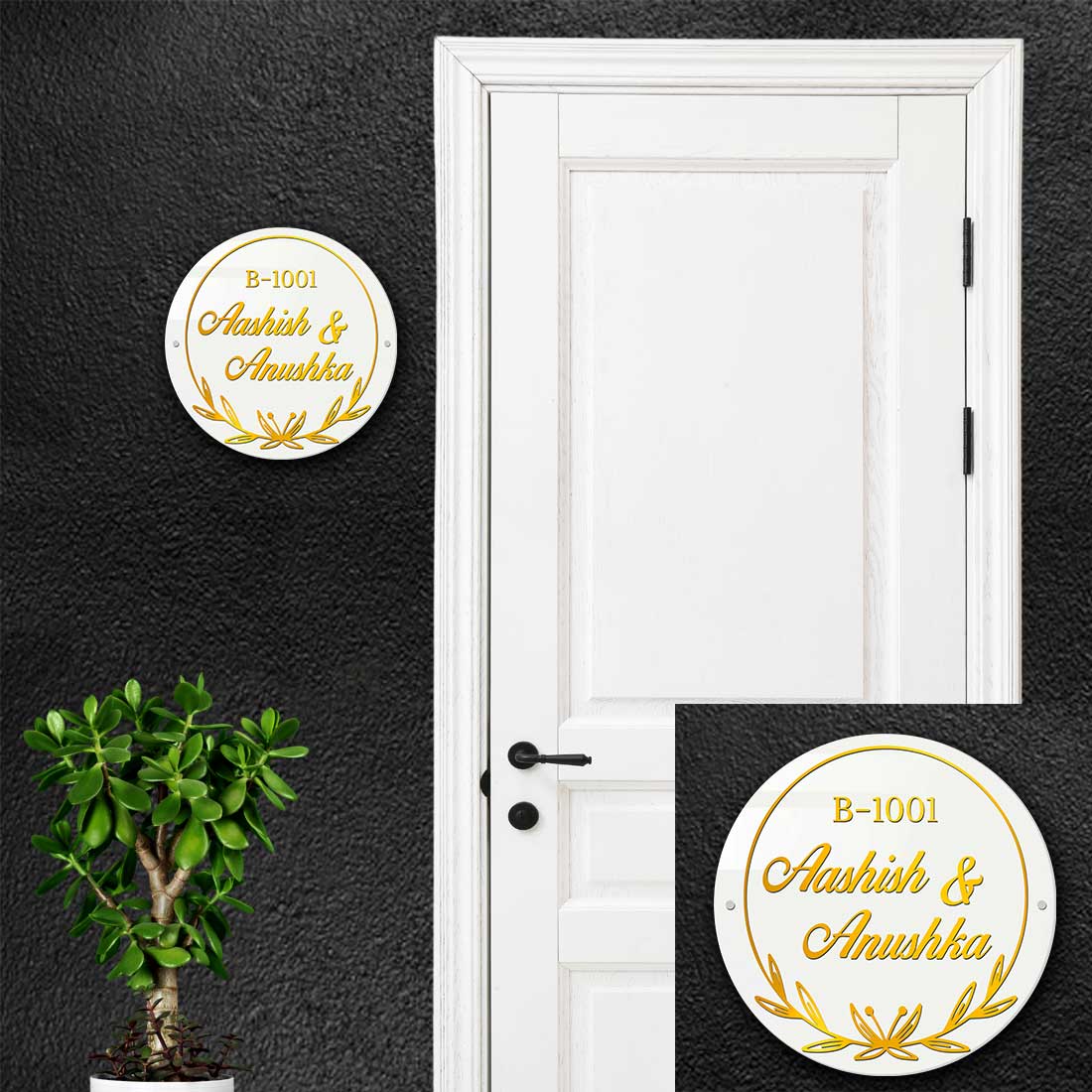 Customized Modern House Name Plate Design for Home Flat Outdoor Name Board - Couple Name - Image 2