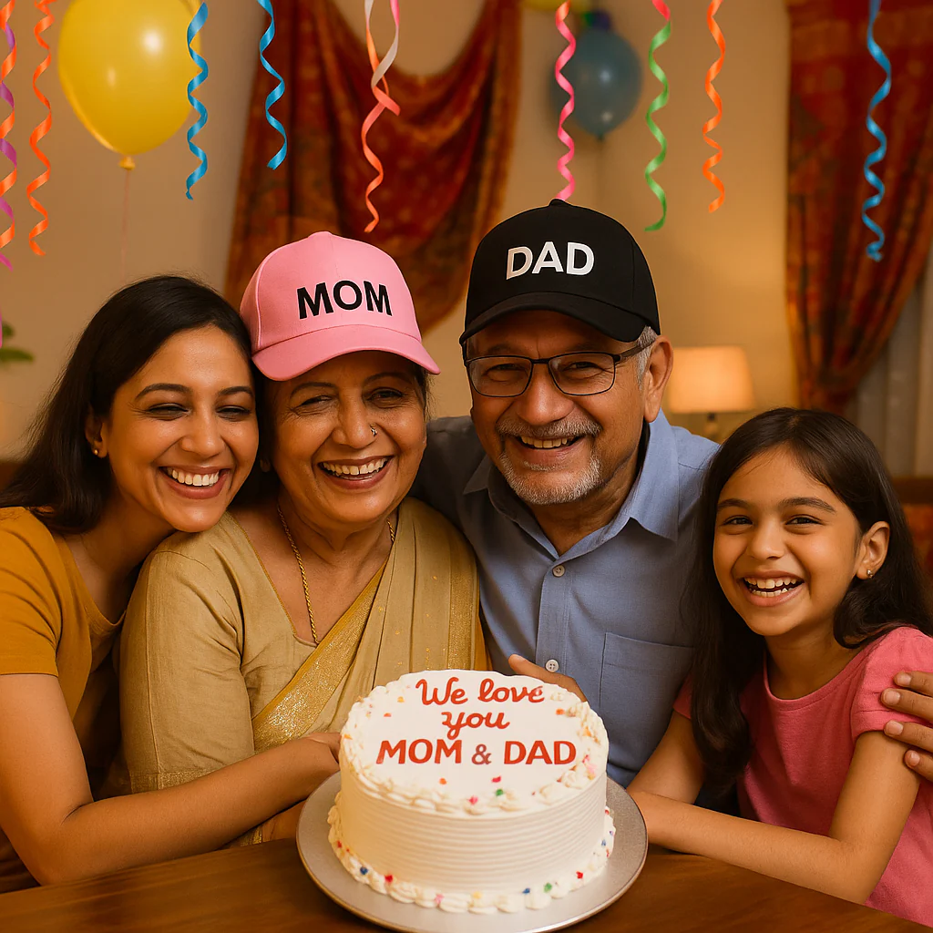 Mom Dad Cap Set – Cotton Hat with Adjustable Metal Buckle | Perfect Gift for Parents - Image 3