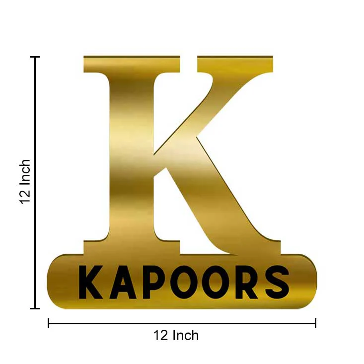 Monogram Nameplate Golden Name Plates for Home Office Restaurants Bars Cafes: Golden Acrylic - Image 4