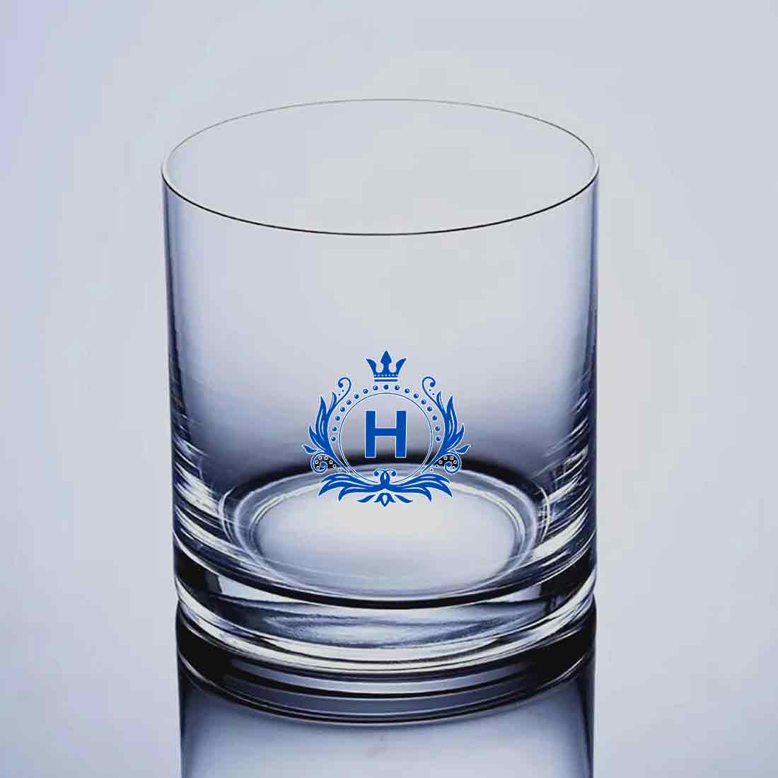 Monogrammed Whiskey Glasses - Personalized Colored Initial Alcohol Glass - Image 2