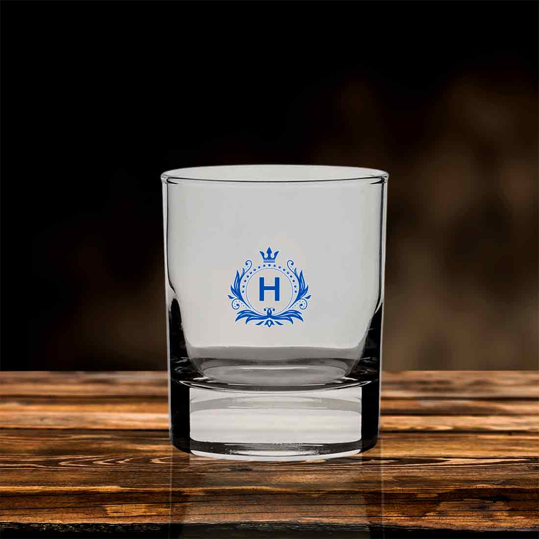 Monogrammed Whiskey Glasses - Personalized Colored Initial Alcohol Glass - Image 3