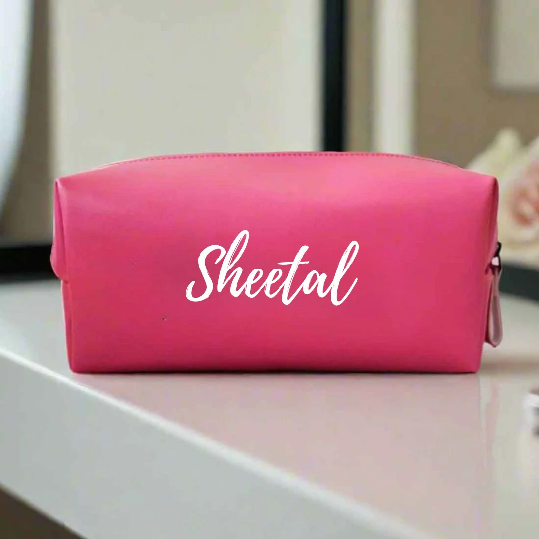 Woman's Day Gift Box – Travel Combo Set for Mom (Passport Cover, Luggage Tag & Toiletry Bag in Pink PU Leather) - Name - Image 4