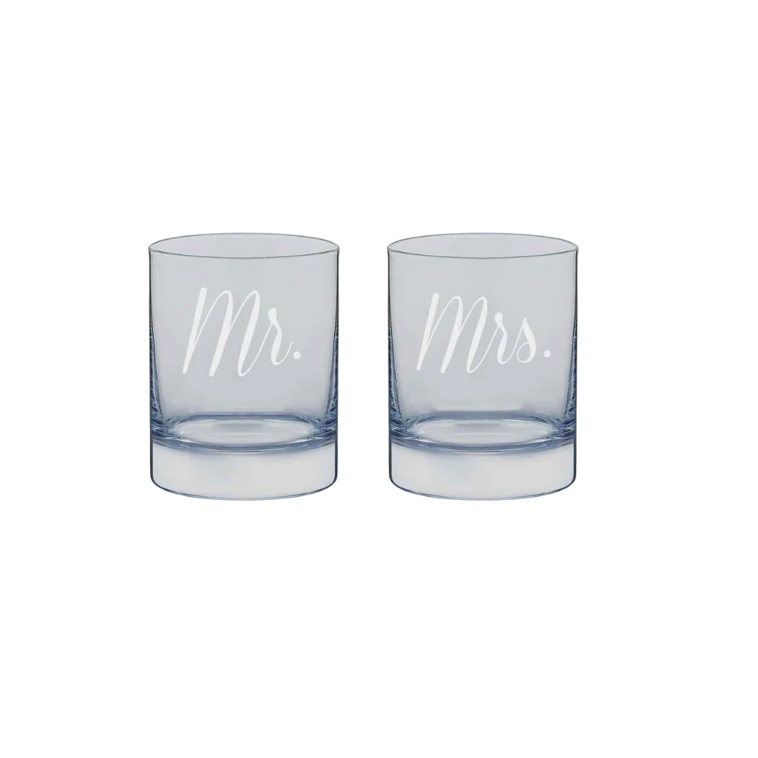 Personalized Mr and Mrs Whiskey Glasses Set of 2 for Couples Anniversary gifts - Image 15