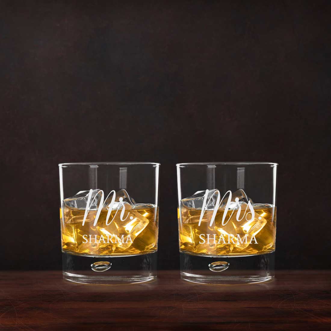 Personalized Mr and Mrs Whiskey Glasses Set of 2 for Couples Anniversary gifts - Image 2