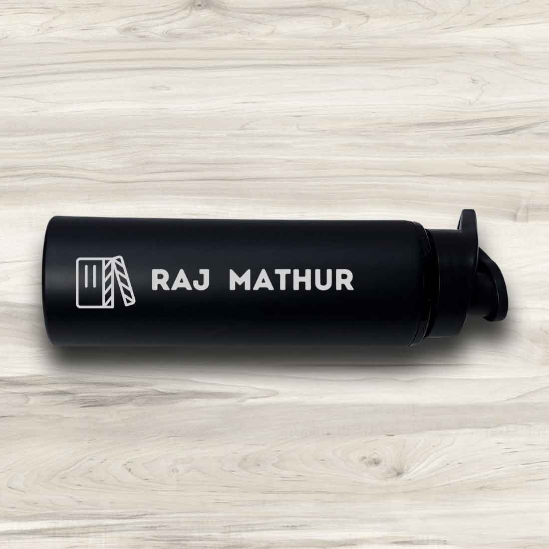 Personalised Name Engraved Water Bottle for Movie Buffs - Film Clapboard (Filmy) - Image 4