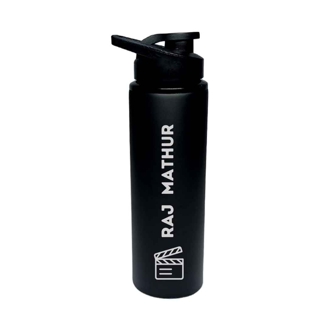 Personalised Name Engraved Water Bottle for Movie Buffs - Film Clapboard (Filmy) - Image 6