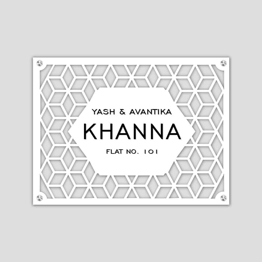 Premium Name Plate for Home Stainless Steel Nameplate Exquisitely Finished Laser Cut-Hex World - Image 3
