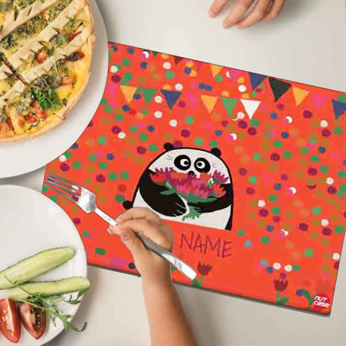 Personalized Fabric Table Mats For Kids - Cute Panda - Image 3