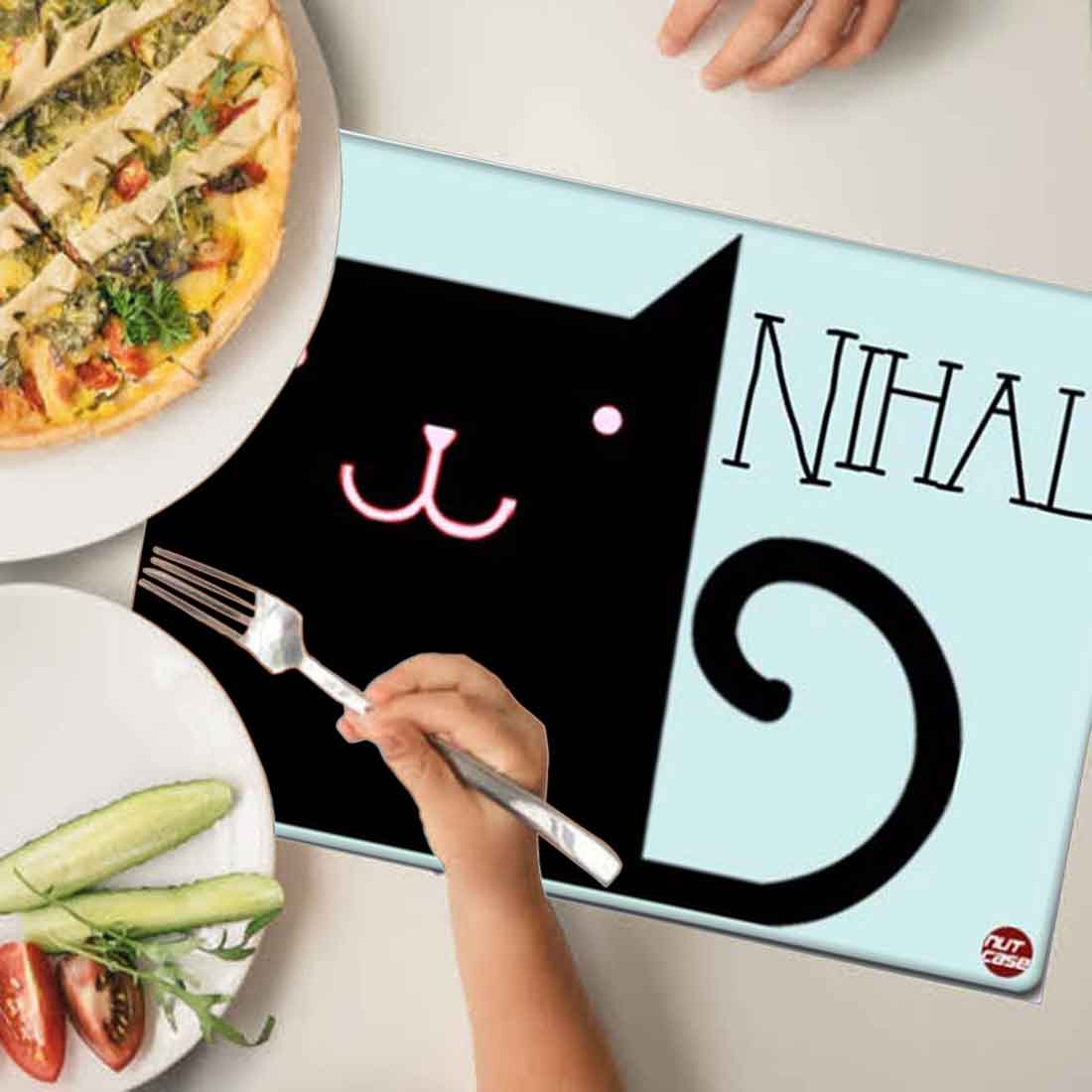 Personalized Fabric Table Mats For Kids  -  Lucky Black Cat - Image 3