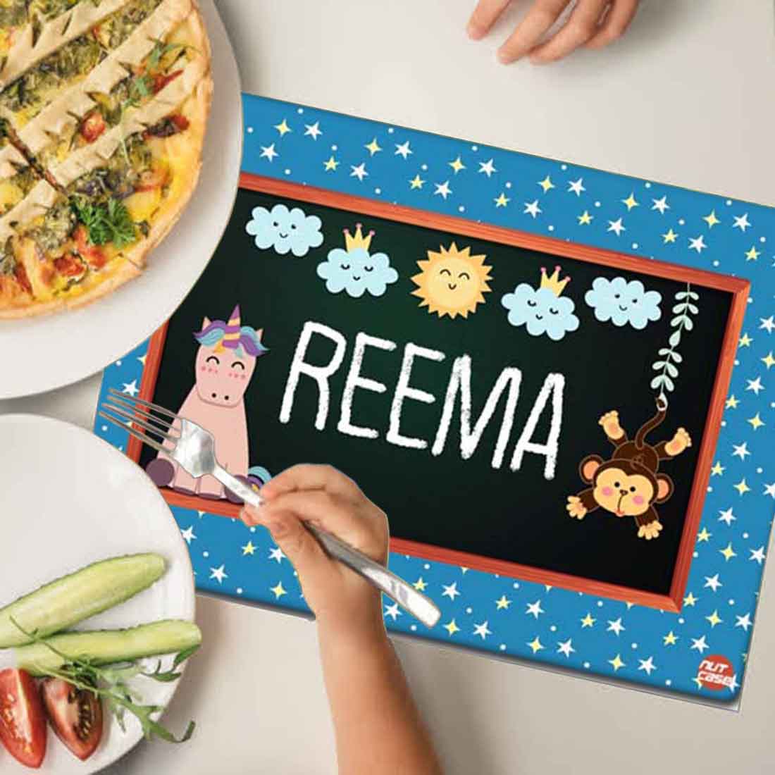 Customized Return Gifts for Birthday Table Mat Kids - Unicorn & Monkey - Image 3