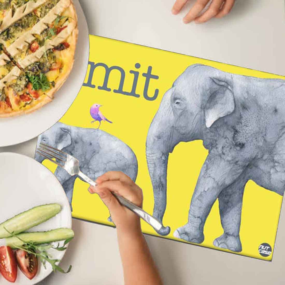 Personalised Animal Theme Return Gift Table Mats for Kids  -  Elephant Love - Image 3