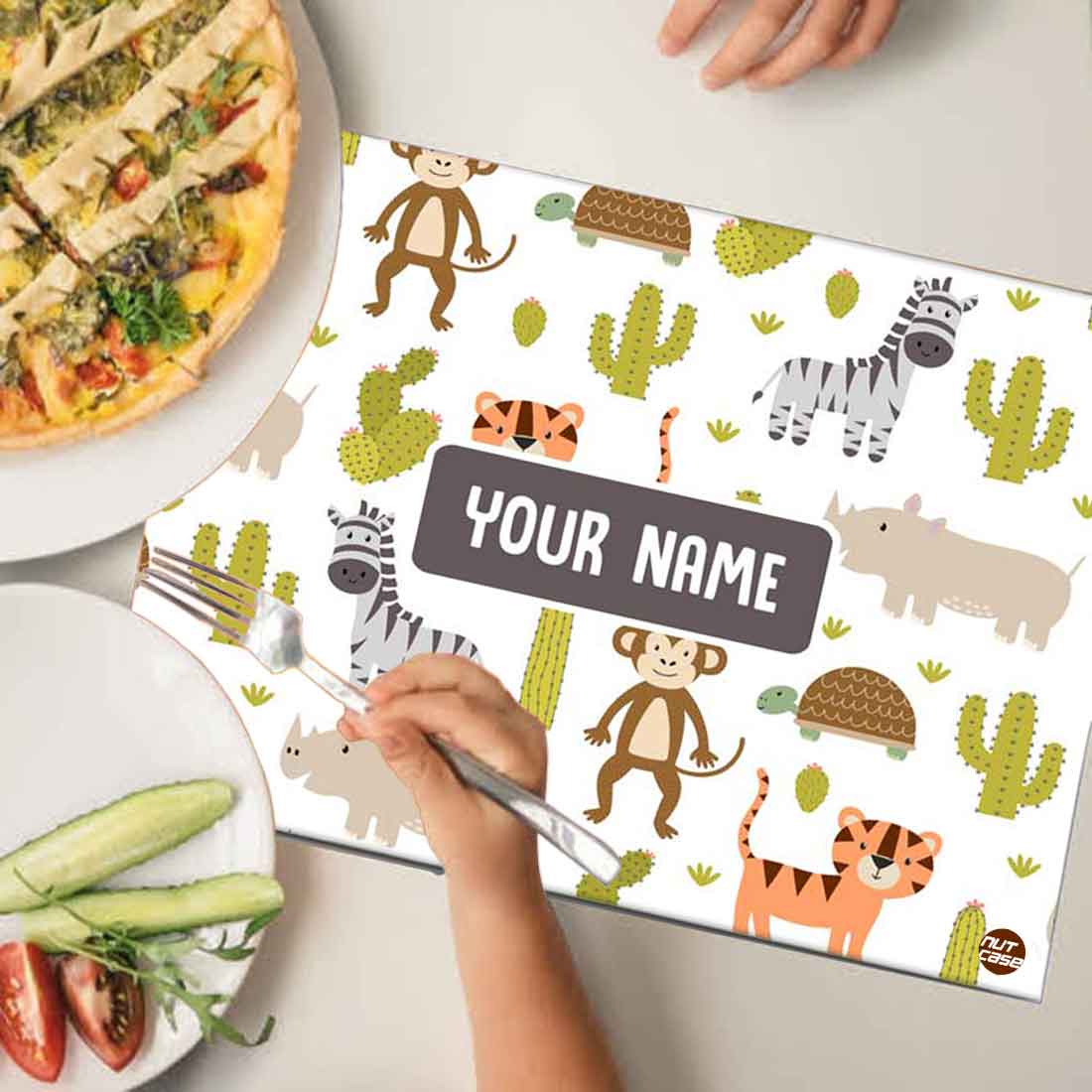 Customised Table Mat jungle Safari Theme Return Gift for Kids - Animals & Cactus - Image 4
