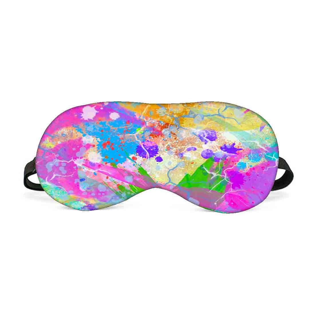Designer Travel Eye Mask for Sleeping - Multi Watercolor - Made in India
