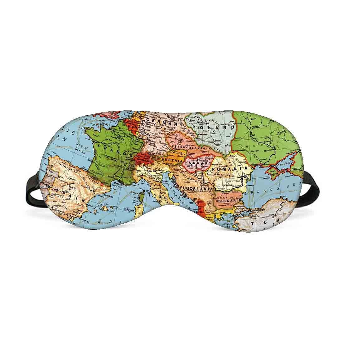 Designer Travel Eye Mask for Sleeping - Map - Made in India