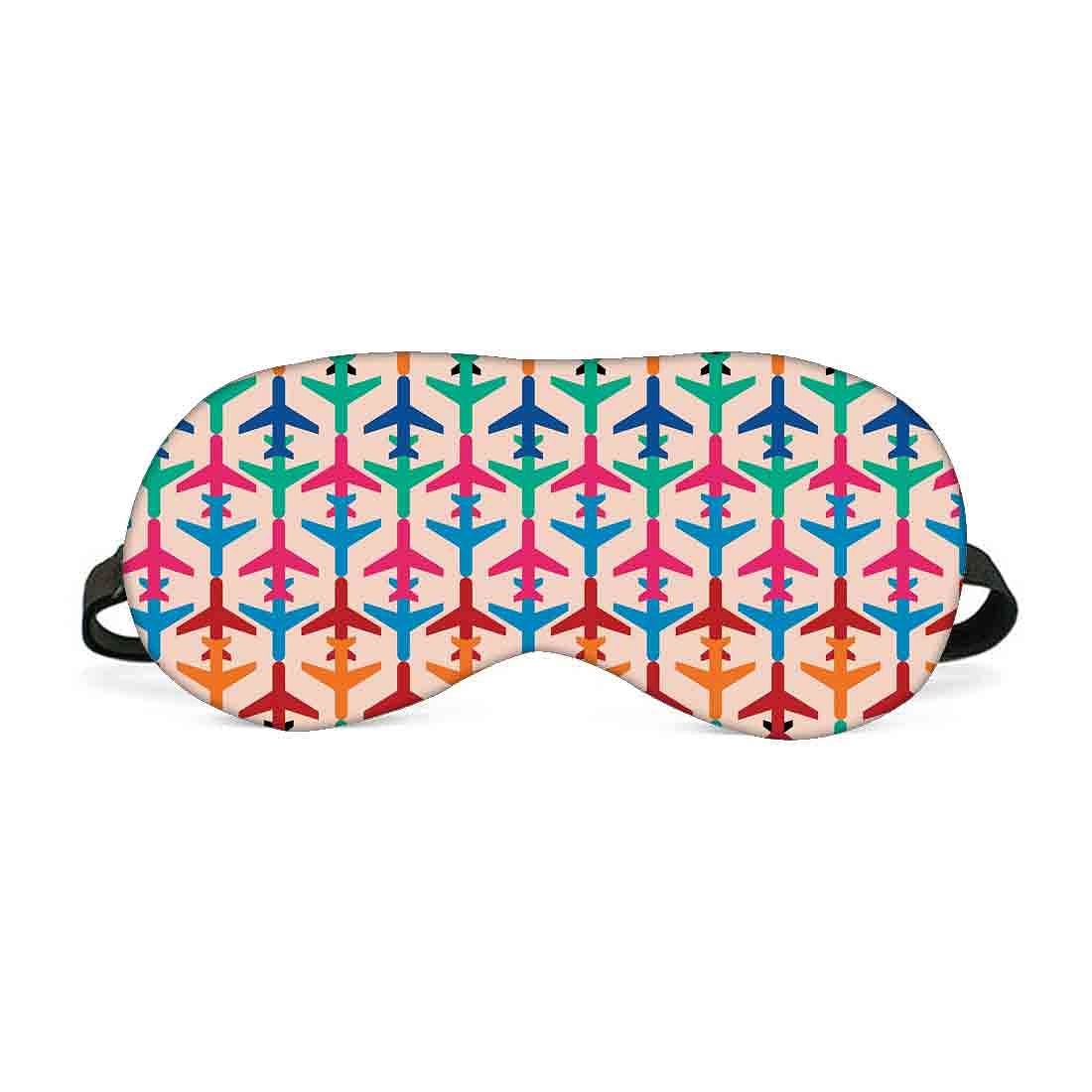 Designer Travel Eye Mask for Sleeping - Multicolor Flights - Made in India