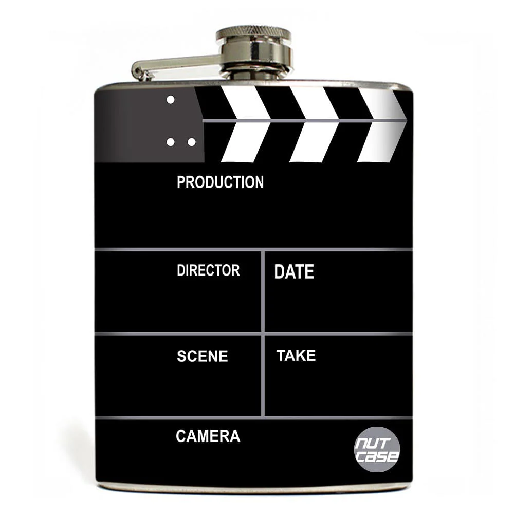 Designer Hip Flask 8Oz- Nutcase - Free Funnel Along-For Filmys Only