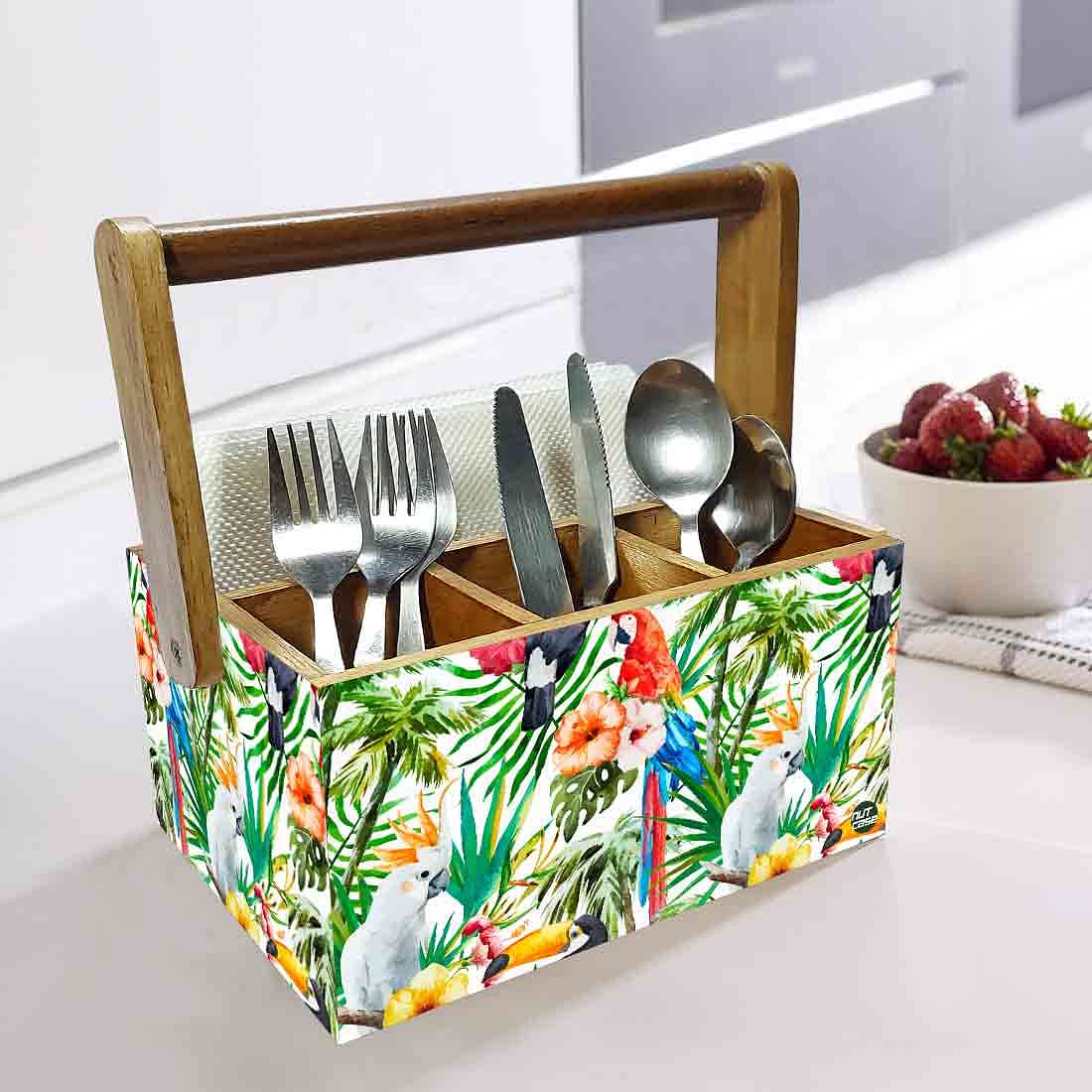 Tissue Paper Holder for Table Spoons Forks Organizer - Parrots - Image 2