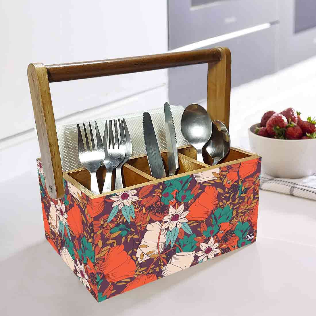 Tissue Paper Stand for Dining Table Spoons Napkin Forks Organizer - Red Elegance - Image 2