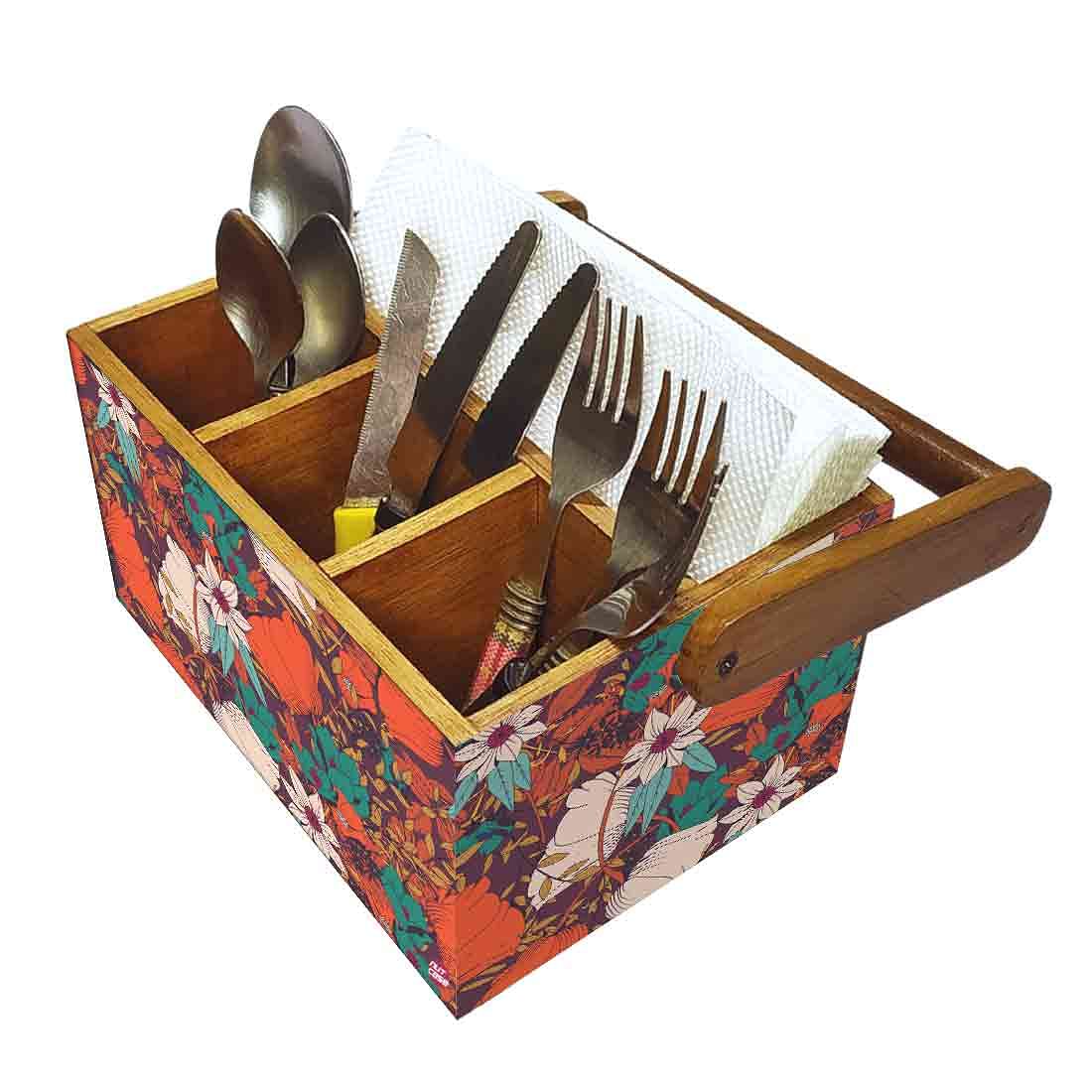 Tissue Paper Stand for Dining Table Spoons Napkin Forks Organizer - Red Elegance - Image 6