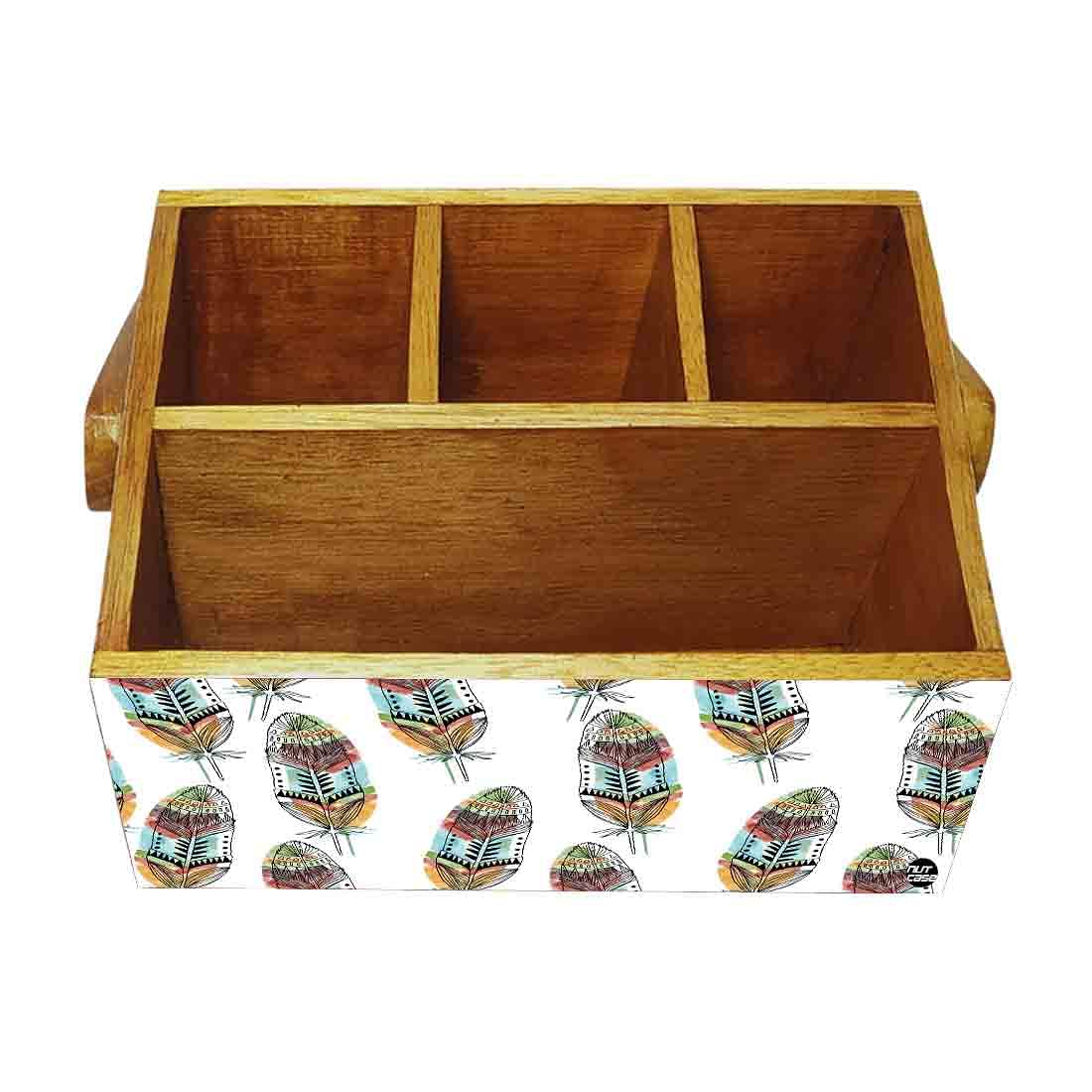 Condiment Rack for kitchen Cutlery Holder With Handle - Feathers - Image 4